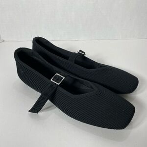 Vivaia LADIES’ BLACK SQUARE-TOE MARY JANE FLATS Shoes US 10 VGC